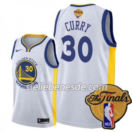 Herren NBA Golden State Warriors Trikot Stephen Curry 30 2018 Finals Patch Nike Weiß Swingman